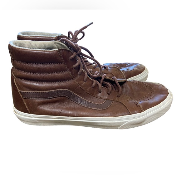 Vans Other - VANS Off The Wall Sk8-Hi Brown Leather Hi-Top Men’s 12 Skate Shoes MINTY